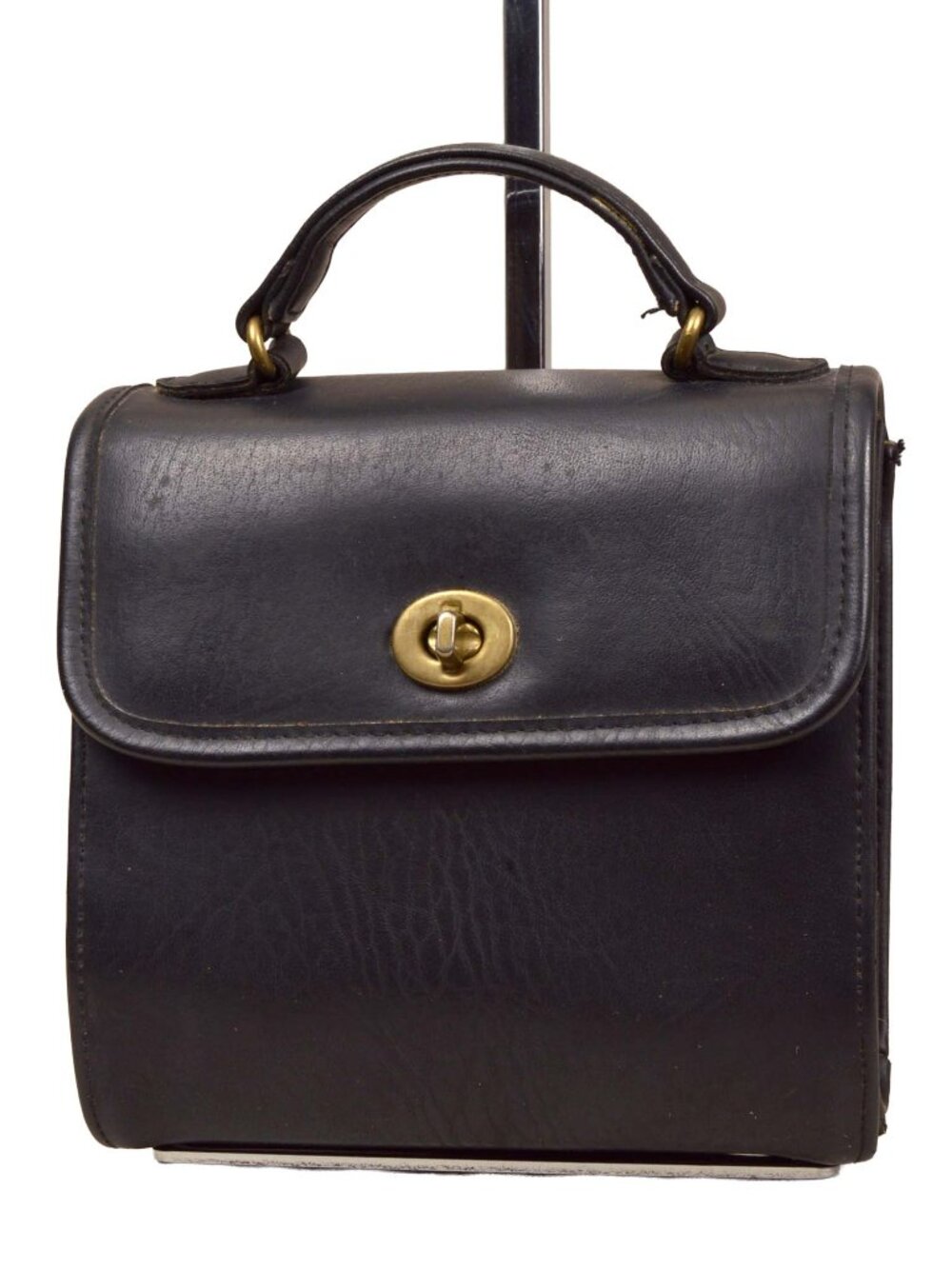 Vintage Rosetti Black Leather Handbag w/Mirror